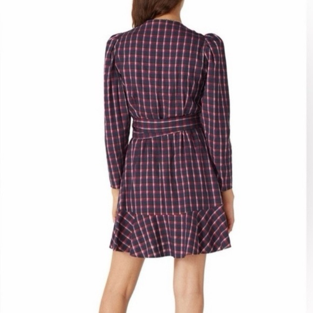 Tanya Taylor Plaid Lexi Wrap Mini Dress - Picture 2 of 6